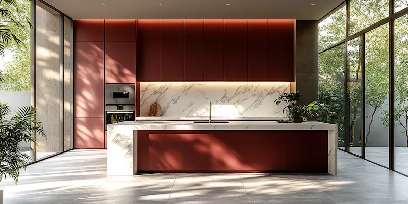 Czerwone meble kuchenne jakie ściany?